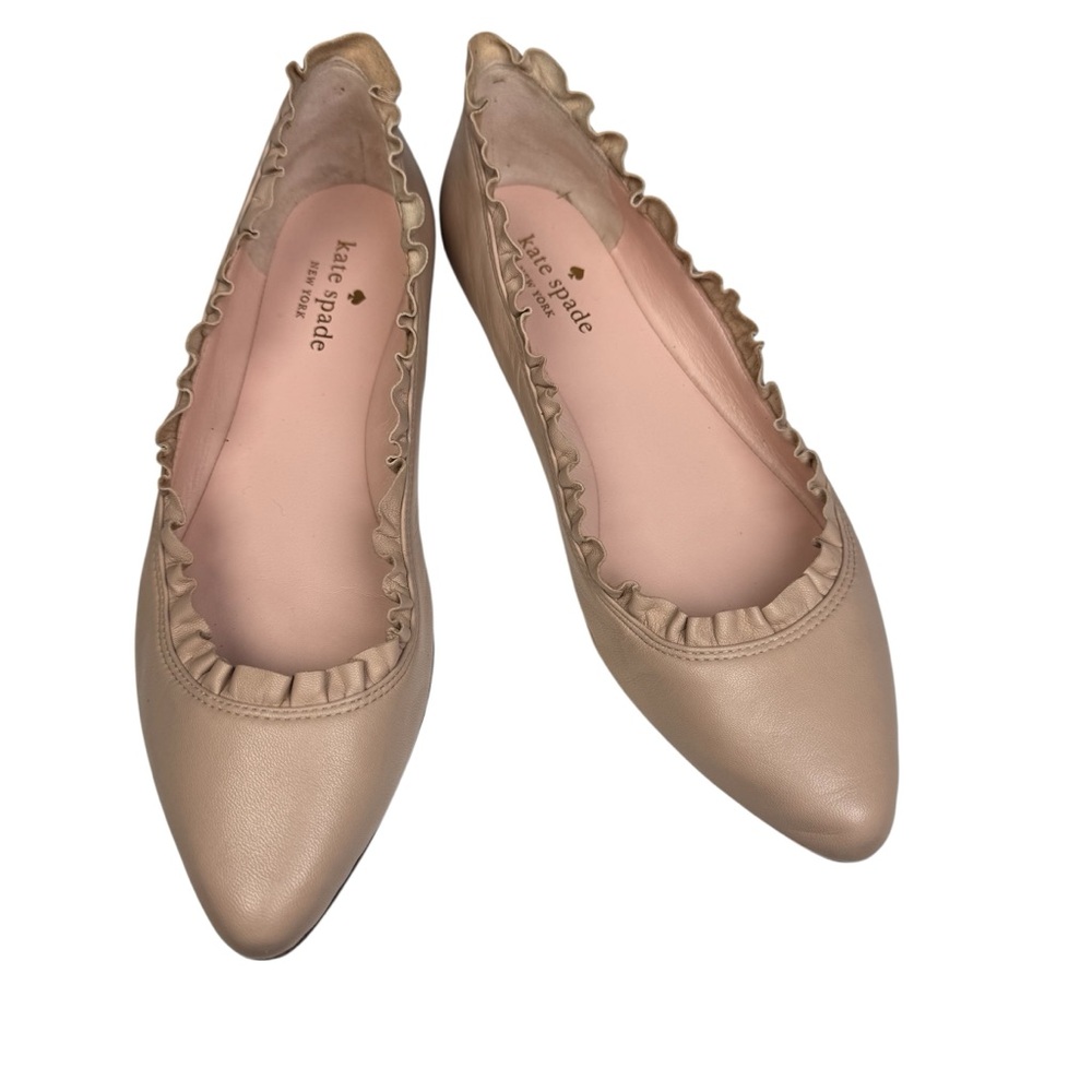 Kate Spade Nicole Blush Pink Leather Pointed Flats 7.5 - Picture 2 of 9